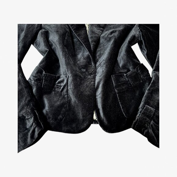 Apostrophe Black Velvet Blazer Women's Size 4 - Picture 3 of 4